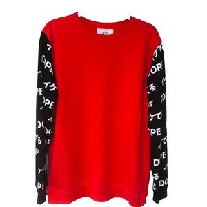 DOPE Shirt Men's L Red Crew Neck Long Sleeves Cotton Blend Sweatshirt